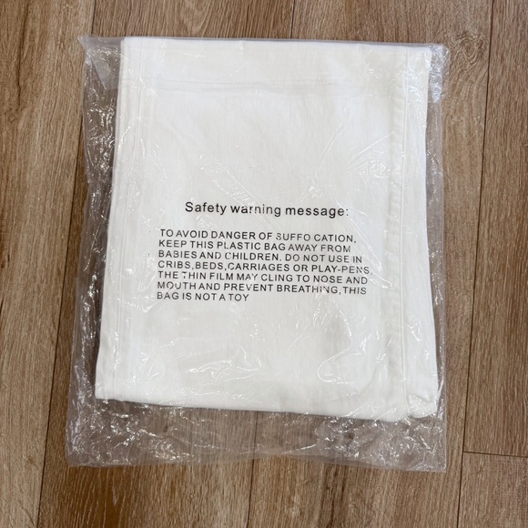 NWT Easel Wide Leg Twill High Rise Raw Hem Button Fly Stretch Pants White Medium - Picture 12 of 12